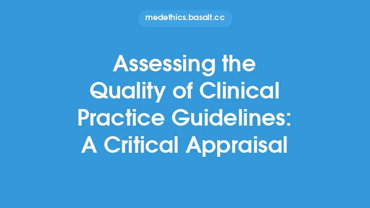 Assessing the Quality of Clinical Practice Guidelines: A Critical Appraisal Thumbnail
