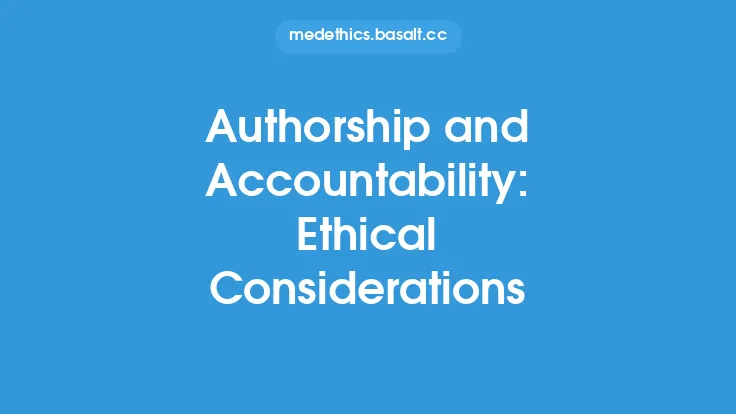 Authorship and Accountability: Ethical Considerations Thumbnail