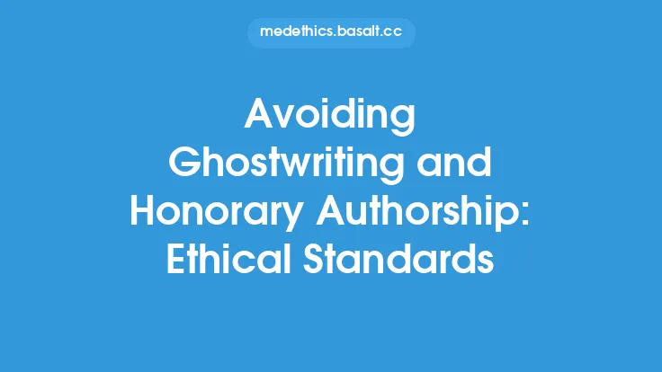 Avoiding Ghostwriting and Honorary Authorship: Ethical Standards Thumbnail