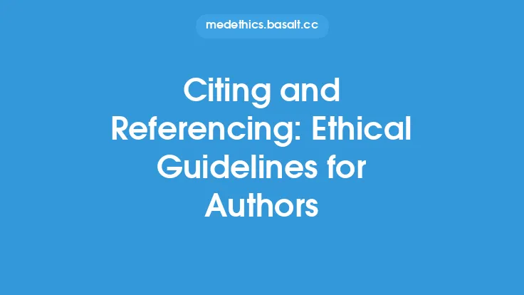 Citing and Referencing: Ethical Guidelines for Authors Thumbnail