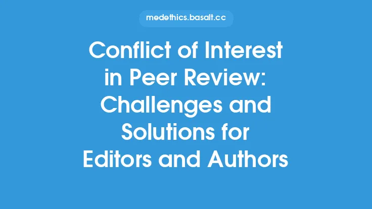 Conflict of Interest in Peer Review: Challenges and Solutions for Editors and Authors Thumbnail