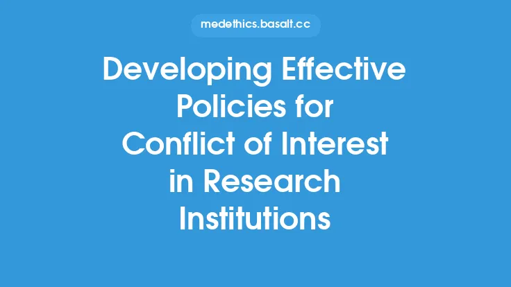 Developing Effective Policies for Conflict of Interest in Research Institutions Thumbnail