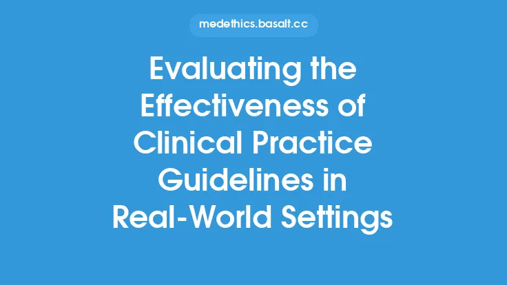 Evaluating the Effectiveness of Clinical Practice Guidelines in Real-World Settings Thumbnail