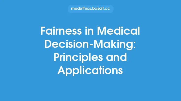 Fairness in Medical Decision-Making: Principles and Applications Thumbnail