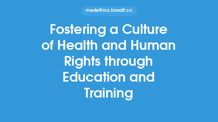 Fostering a Culture of Health and Human Rights through Education and Training Thumbnail