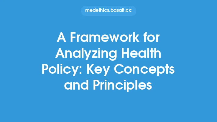 A Framework for Analyzing Health Policy: Key Concepts and Principles Thumbnail