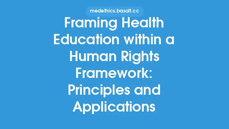 Framing Health Education within a Human Rights Framework: Principles and Applications Thumbnail