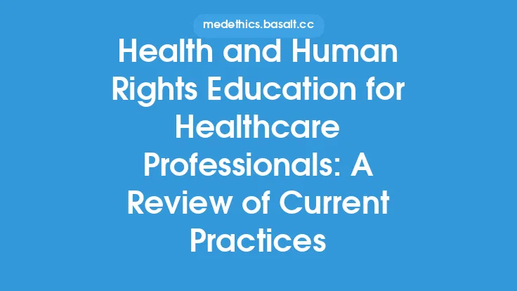 Health and Human Rights Education for Healthcare Professionals: A Review of Current Practices Thumbnail