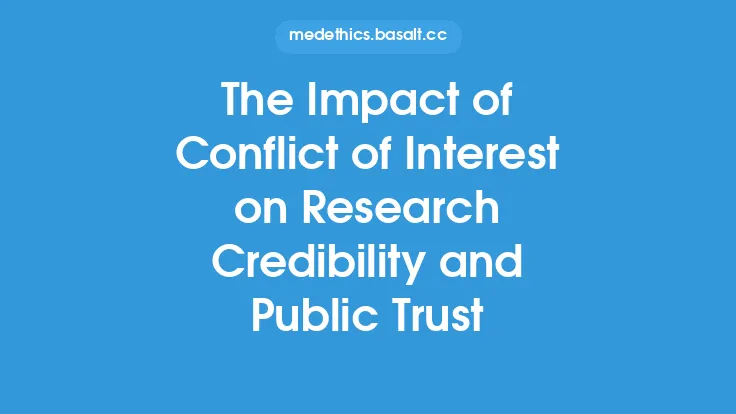The Impact of Conflict of Interest on Research Credibility and Public Trust Thumbnail