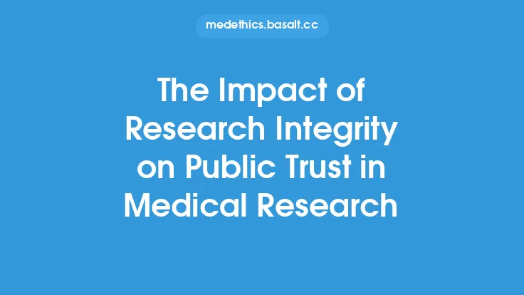 The Impact of Research Integrity on Public Trust in Medical Research Thumbnail