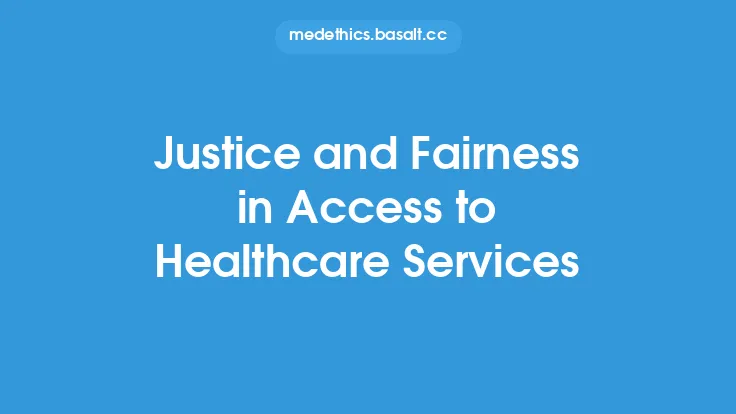Justice and Fairness in Access to Healthcare Services Thumbnail
