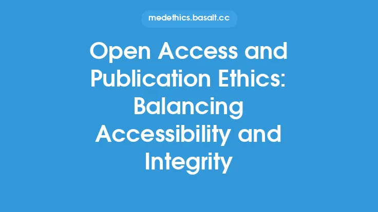 Open Access and Publication Ethics: Balancing Accessibility and Integrity Thumbnail