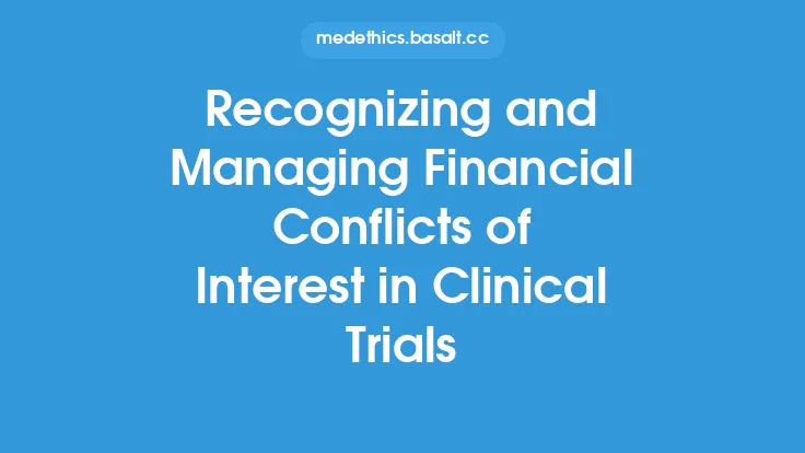 Recognizing and Managing Financial Conflicts of Interest in Clinical Trials Thumbnail