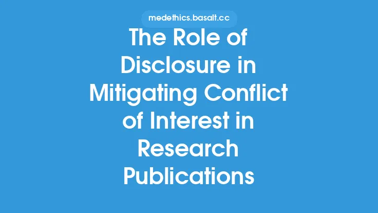 The Role of Disclosure in Mitigating Conflict of Interest in Research Publications Thumbnail
