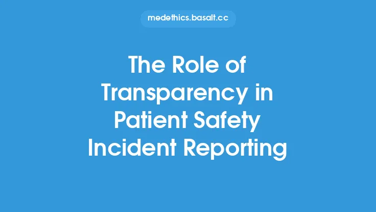 The Role of Transparency in Patient Safety Incident Reporting Thumbnail