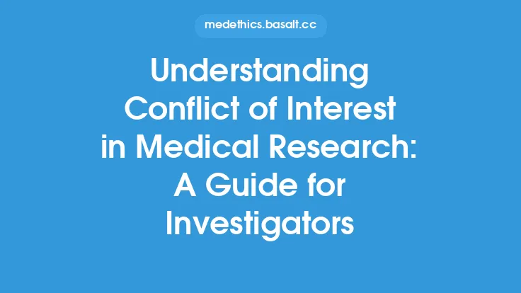 Understanding Conflict of Interest in Medical Research: A Guide for Investigators Thumbnail