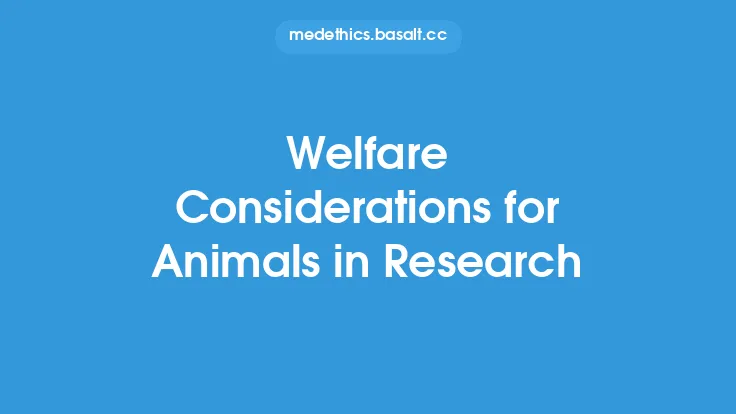 Welfare Considerations for Animals in Research Thumbnail
